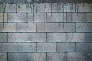 wall of concrete blocks