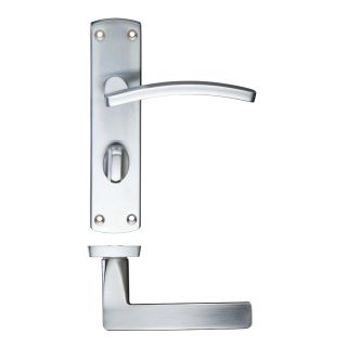 Toledo Lever on Bathroom Backplate Satin Chrome