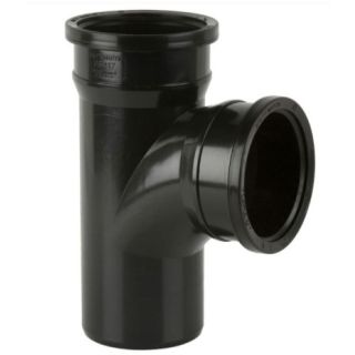 BS417 110mm D/S SOIL BRANCH BLACK 92.5deg T Junction