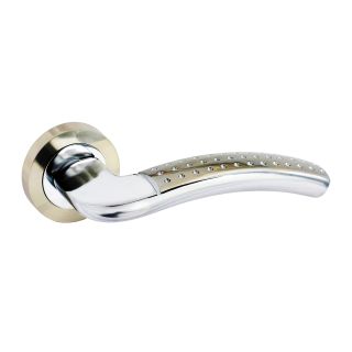 Dimple Lever on Round Rose Dual Finish (SN/CP)