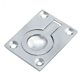 Flush Ring Pull 38mm x 50mm Chrome Plated