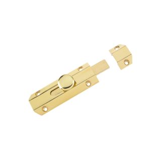 Architectural Surface Bolt 4  Polished Brass