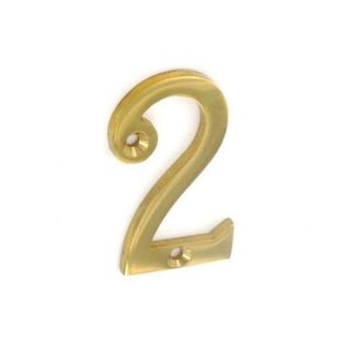 75mm Brass Numeral no 2
