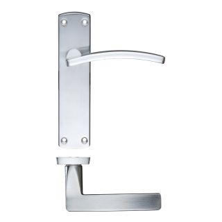 Toledo Lever on Latch Backplate Satin Chrome