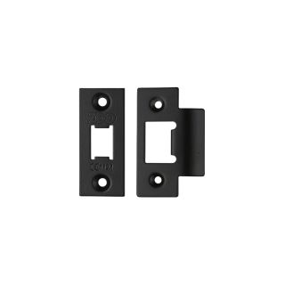 Zoo H/Duty Latch Face Plate &  Strike Powder Coated Black
