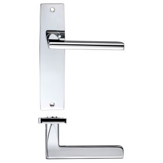 Venice Lever on Latch Backplate Polished Chrome