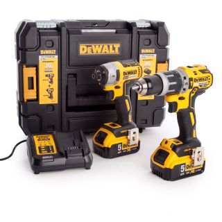Dewalt 18v Brushless Impact &  Combi Twin Pack 2 x 5ah Batts
