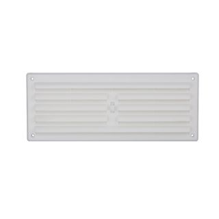 WHITE 9X3 HIT + MISS FLAT VENT HM43FBG inc FLYSCREEN