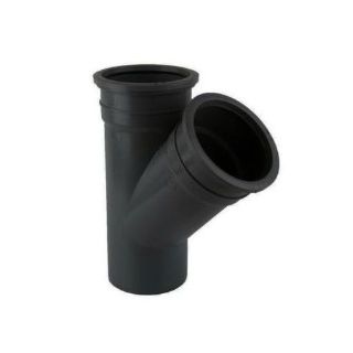 BS419 110mm D/S SOIL BRANCH BLACK 135deg Y Junction
