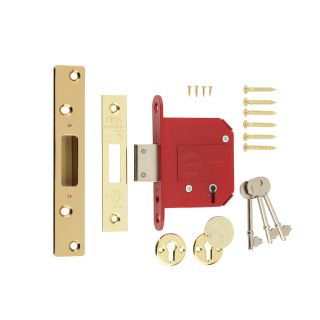 ERA Fortress 5 Lever Deadlock 3 Brass - 2 keys