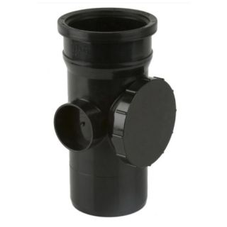BS410 110mm SOIL ACCESS PIPE BLACK Single Socket