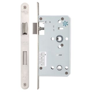 Zoo Din Bathroom Lock 78mm Centres 60mm Backset SS Radius