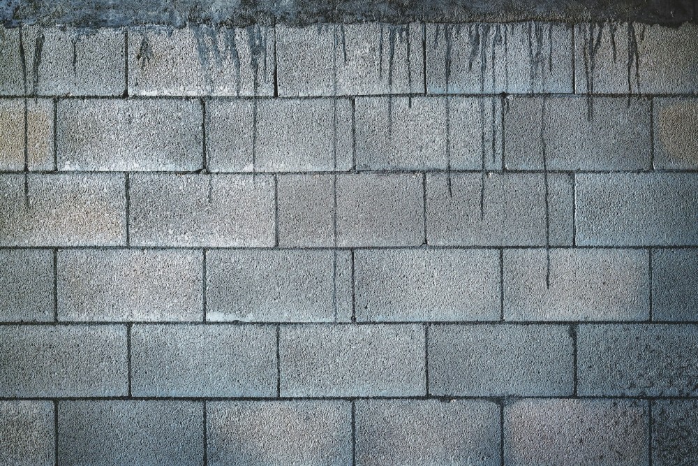 wall of concrete blocks